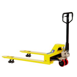 Patín hidráulico manual PWD-1500A 1500 kg Tipo Batman. Perfil bajo. Super ancho. Llantas direccionales poliuretano y llantas carga tandem acero. 33X48"