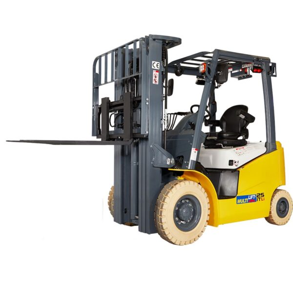 Montacargas eléctrico FB-25 IT Li 6.0 m 2500 kg . Batería de litio. Rudomático. No manchante. Cuarta válvula y desplazador lateral