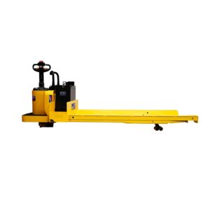 Patín eléctrico industrial EPRR-3500P AC 3500 kg para manejo de rollos. Batería industrial de ciclo profundo. Hombre a bordo.