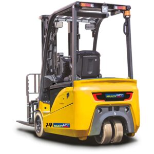 Montacargas eléctrico FBT-18 CT Li 4.8 m 1800 kg . Triciclo. Batería de litio. Rudomático. No manchante. Cuarta válvula y desplazador lateral