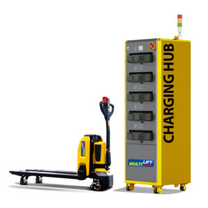 Patín eléctrico industrial EP-2000P AC MD Li PRO 2000 kg con batería de litio intercambiable. Listo para cargador de torre. Medium duty. Llantas poliuretano. 27x48"