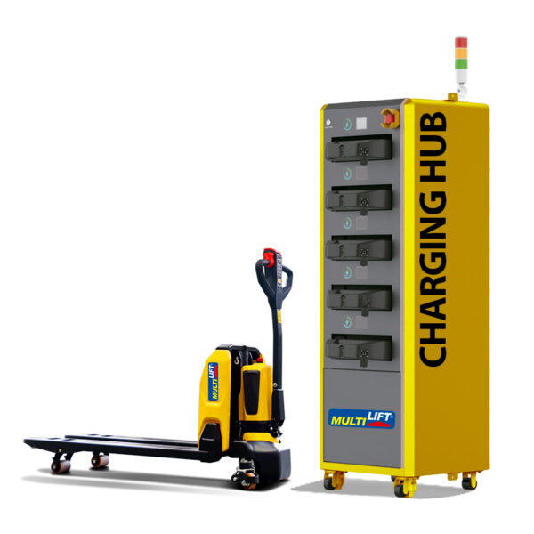 Patín eléctrico industrial EP-2000P AC MD Li PRO 2000 kg con batería de litio intercambiable. Listo para cargador de torre. Medium duty. Llantas poliuretano. 27x48"