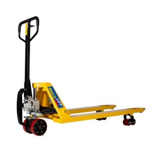 Patín hidráulico manual PEZD-2500P 2500 kg con mecanismo de autotracción mecánica. Llantas tandem poliuretano. 27x48"